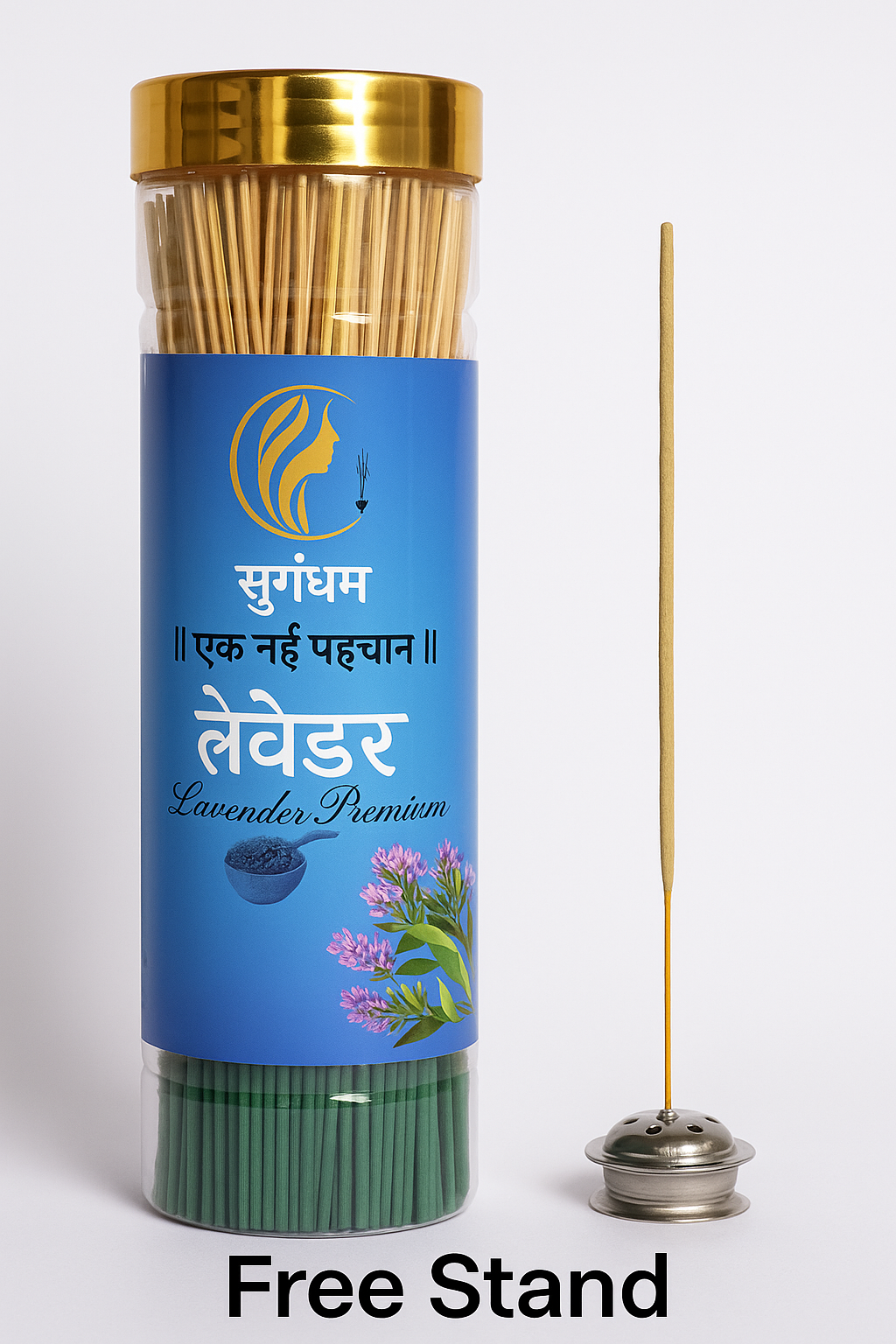 Lavender Agarbatti – 250g + 100g Free | Calming Incense Sticks with Free Stand