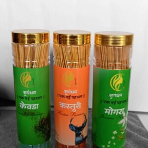 Sugandham Premium Traditional Incense Stick Combo (Kewda, Kasturi, Mogra) – 3-in-1 Pack